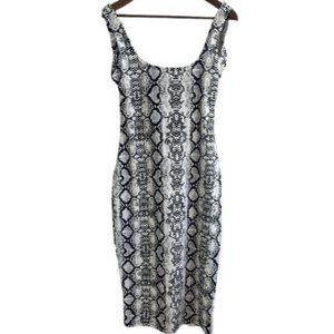 SHEIN Snake-Print Backless Bodycon Dress Women's Large